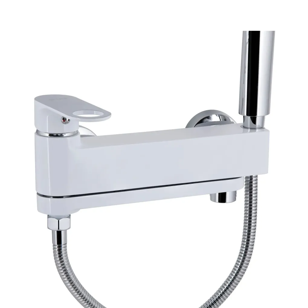 Змішувач для ванни Qtap Jay з душовим гарнітуром хром/білий (QTJAY260CRW45554)- Фото 2
