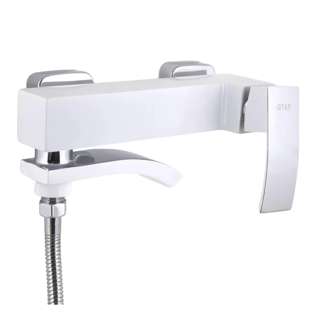 Смеситель для ванны Qtap Swan Cascada с душевым гарнитуром хром/белый (QTSWA260CRW45569)- Фото 2