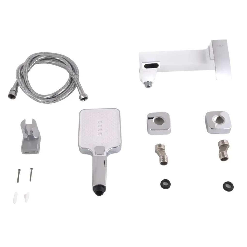 Смеситель для ванны Qtap Swan Cascada с душевым гарнитуром хром/белый (QTSWA260CRW45569)- Фото 3