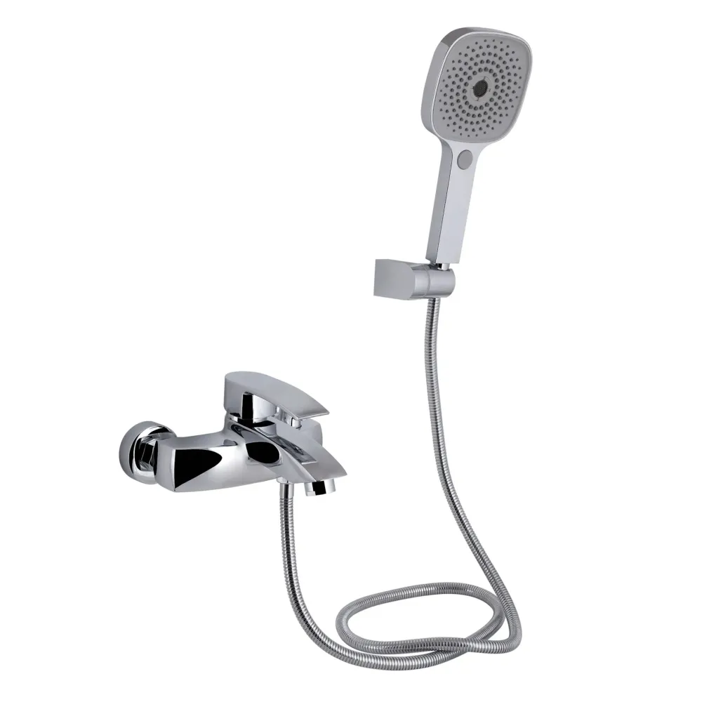 Змішувач для ванни Qtap Swan Eco з душовим гарнітуром хром (QTSWA259CRM45534)- Фото 1