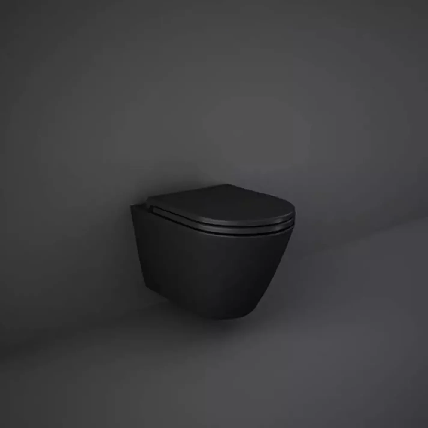 Унитаз подвесной RAK Ceramics Feeling с крышкой Duroplast чорный матовий - Фото 1