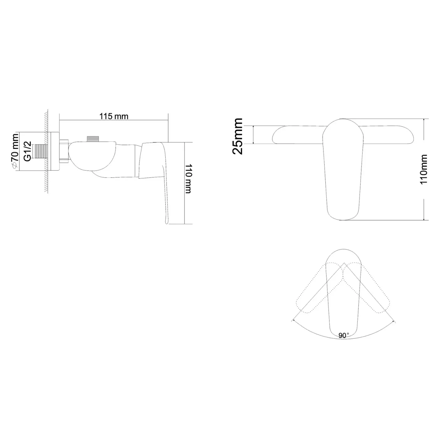 Змішувач для душу RJ Fly хром/білий (RBZ084-5W) - Фото 1
