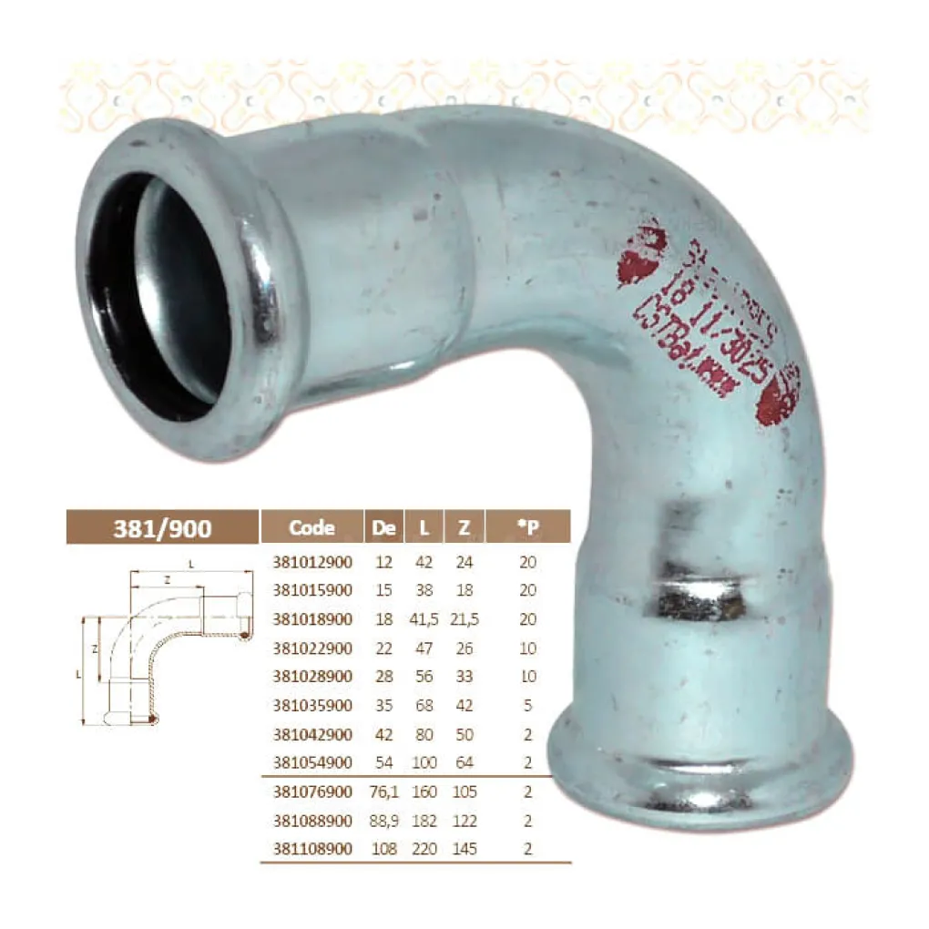 Колено стальное RM SteelPres 381/900 Ø18 90° ВВ оцинкованное (отопление)- Фото 3