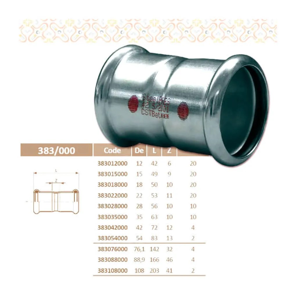 Муфта стальная RM SteelPres 383/000 Ø108 оцинкованная (отопление)- Фото 3