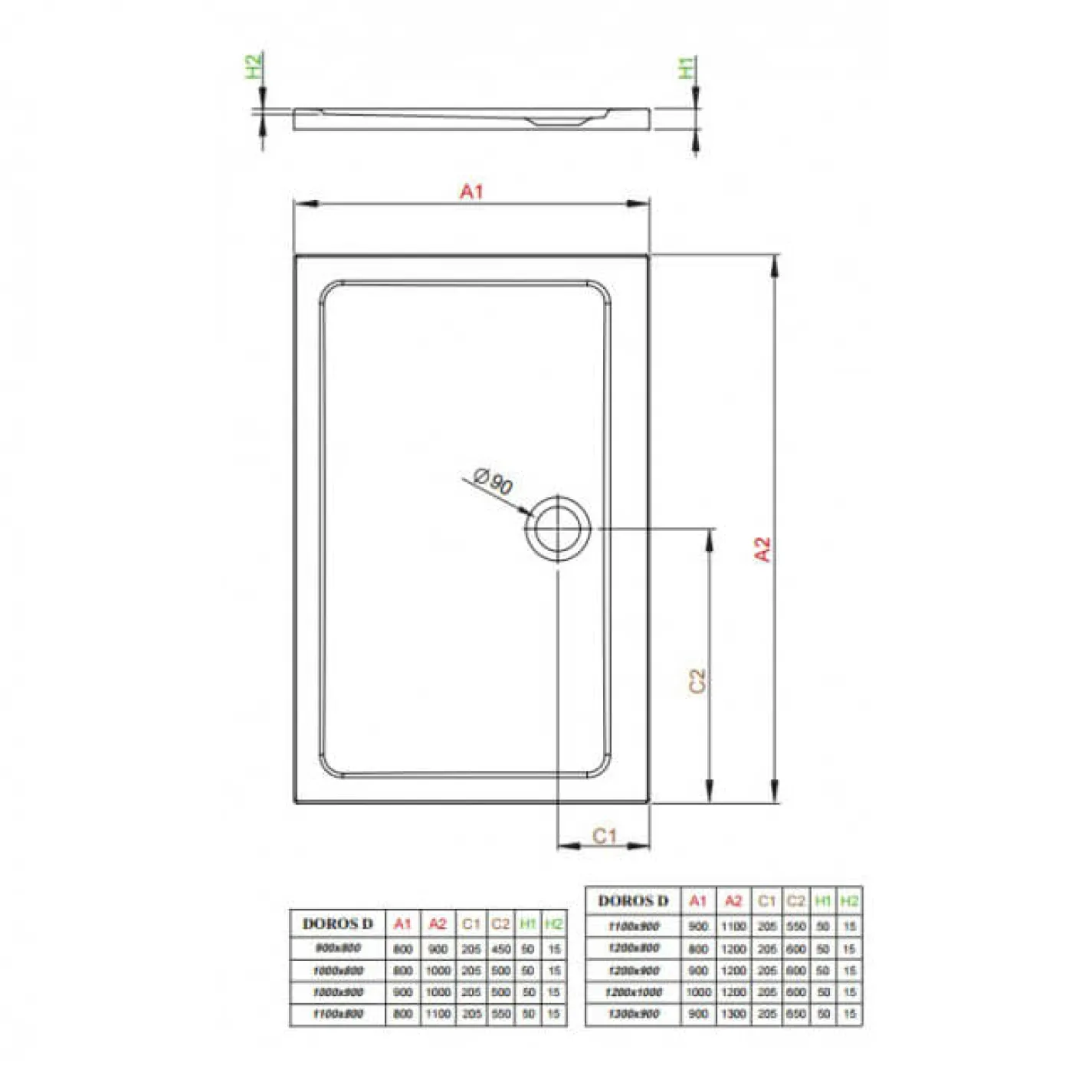 Душовий піддон Radaway Doros D 1200x800x50 Білий (SDRD1280-01) - Фото 1