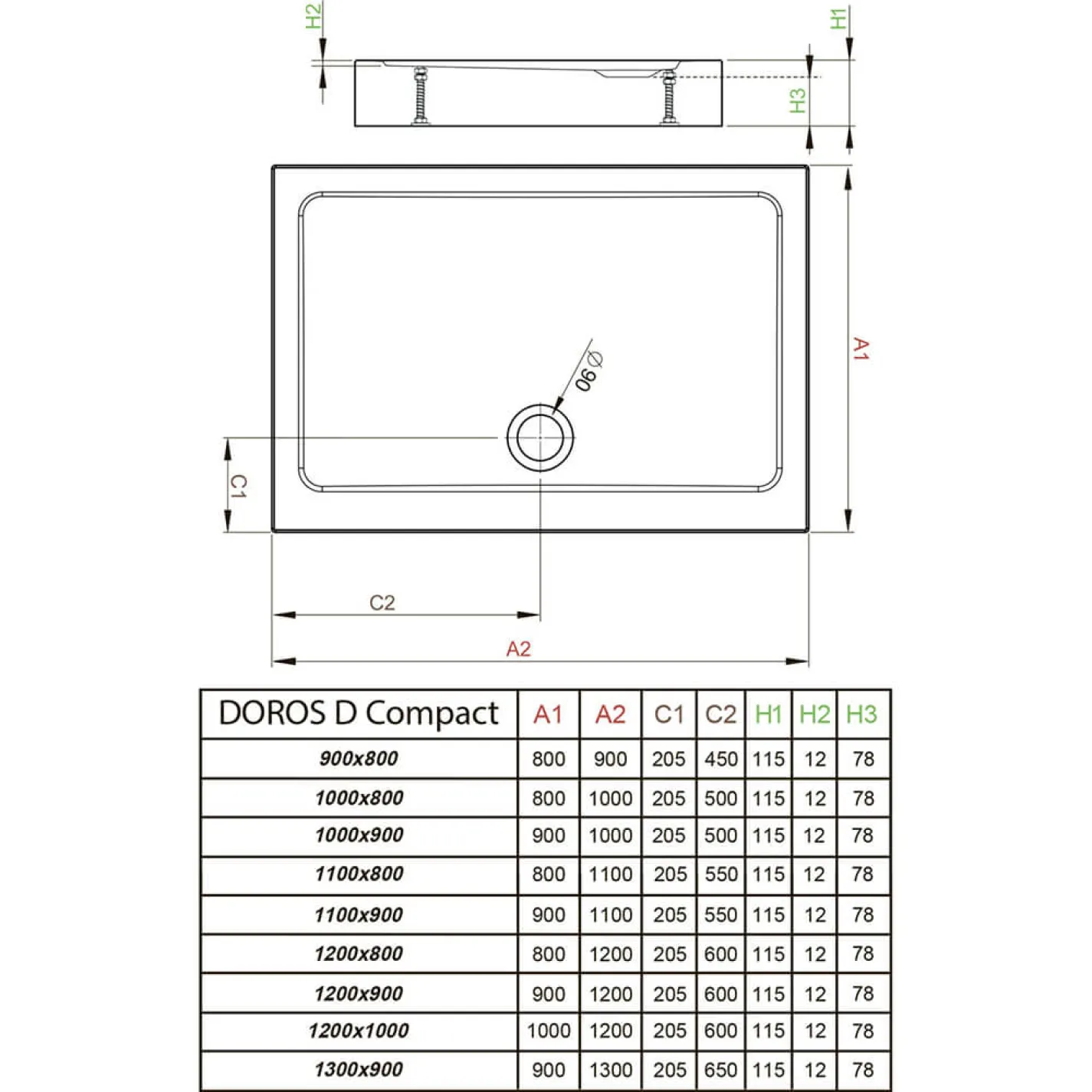 Душевой поддон Radaway Doros D Compact 1100x800x115 Белый (SDRD1180-05) - Фото 2