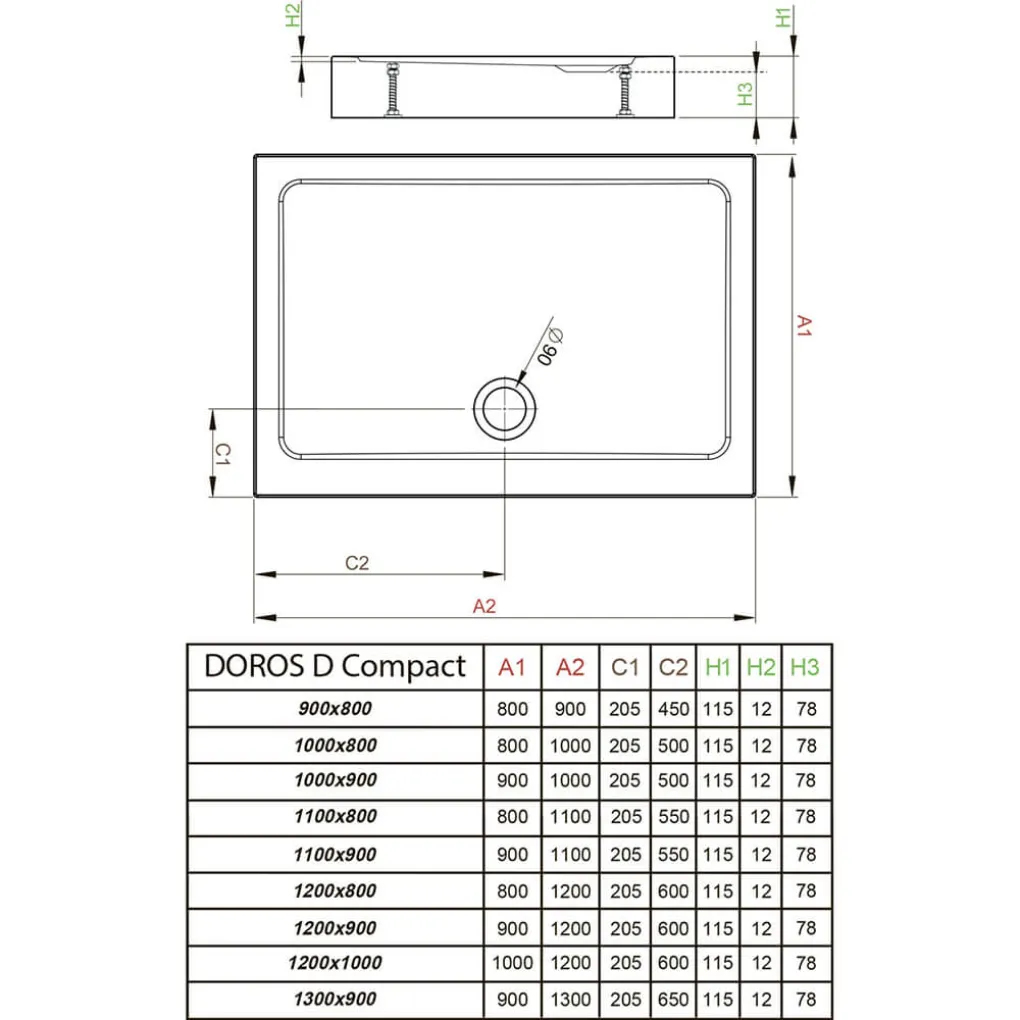 Душевой поддон Radaway Doros D Compact 1100x800x115 Белый (SDRD1180-05)- Фото 3