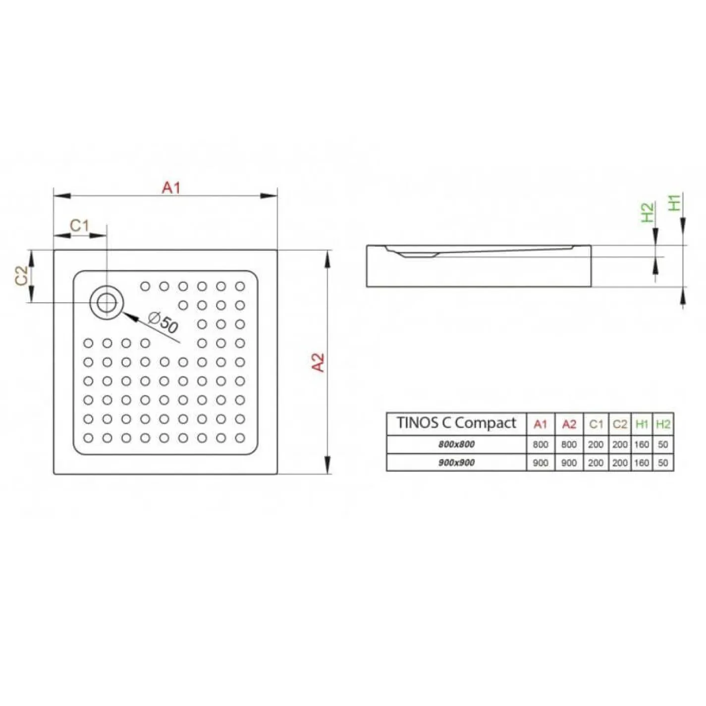 Душевой поддон Radaway Tinos С Compact 900x900x160 Белый (S4TIC9090-08) - Фото 1