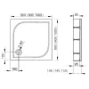 Душевой поддон Radaway Delos C 1000x1000x155 Белый (4C11170-03)- Фото 3