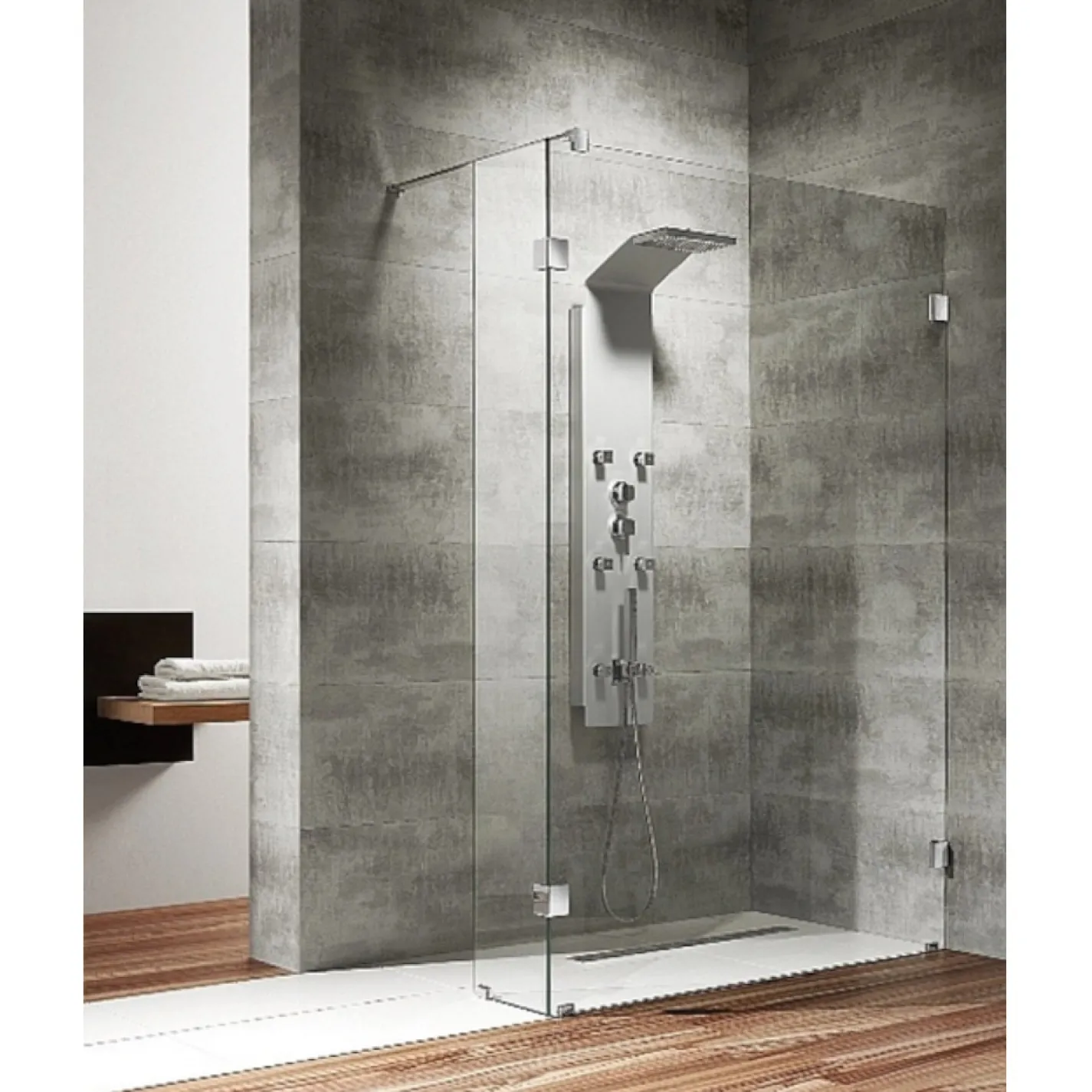Душевая кабина Radaway Walk-in Modo SW II 900x2050 хром/прозрачное (360090-01-01N/362000) - Фото 1