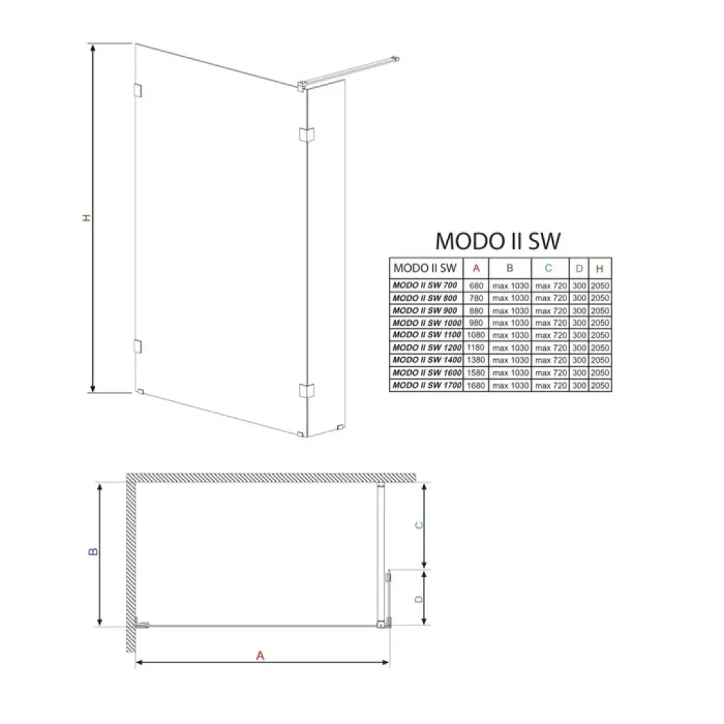 Душова кабіна Radaway Walk-in Modo SW II 900x2050 хром/прозоре (360090-01-01N/362000)- Фото 3