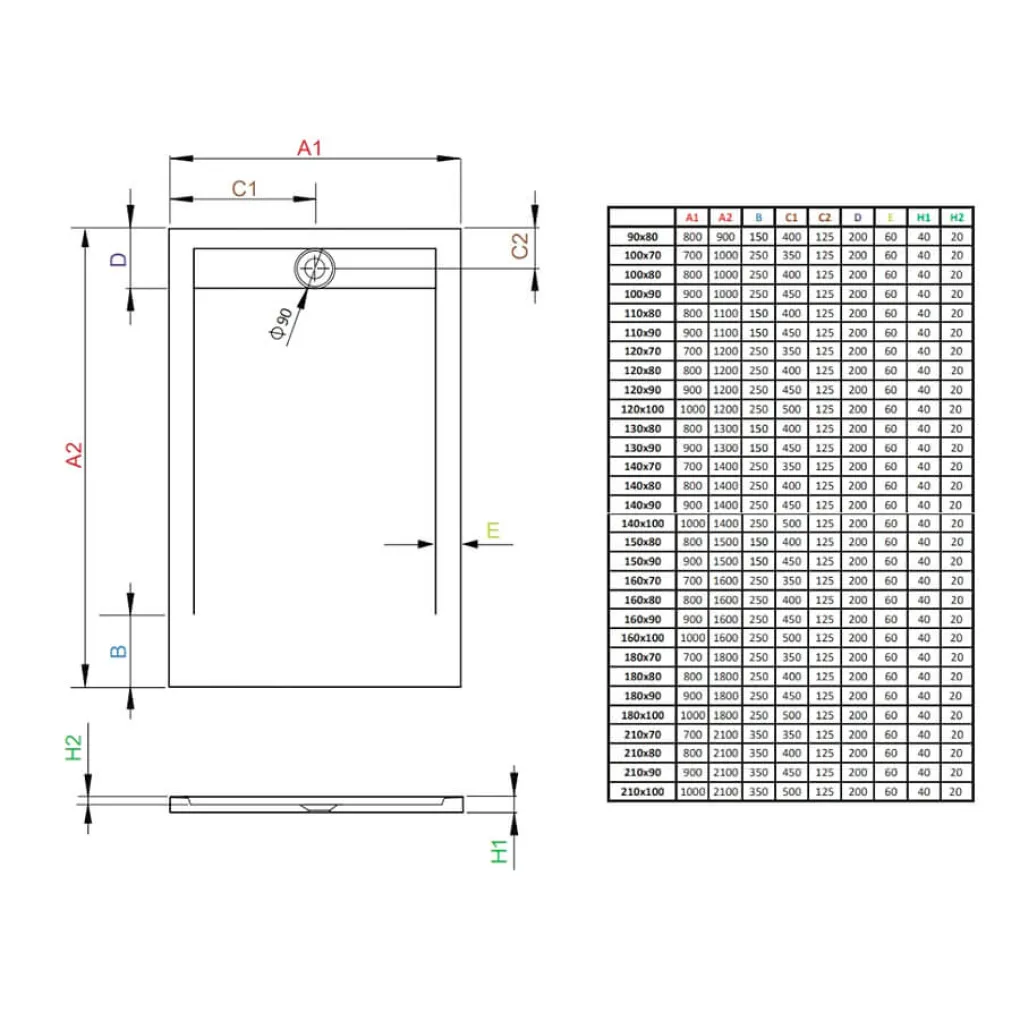 Душовий піддон Radaway Teos F 1400x700x30, антрацит (HTF14070-64)- Фото 2