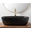 Раковина накладна Rea Belinda Black Marble Matt чорний мармур (REA-U8908)- Фото 2