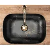 Раковина накладна Rea Belinda Black Marble Matt чорний мармур (REA-U8908)- Фото 3