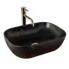 Раковина накладна Rea Belinda Black Marble Matt чорний мармур (REA-U8908)- Фото 1