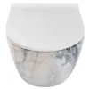 Унитаз подвесной Rea Carlos Granit Shiny безободковый с крышкой белый- Фото 2