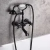 Смеситель для ванны Rea Rustico Old с ручным душем, черный (REA-B0701)- Фото 3