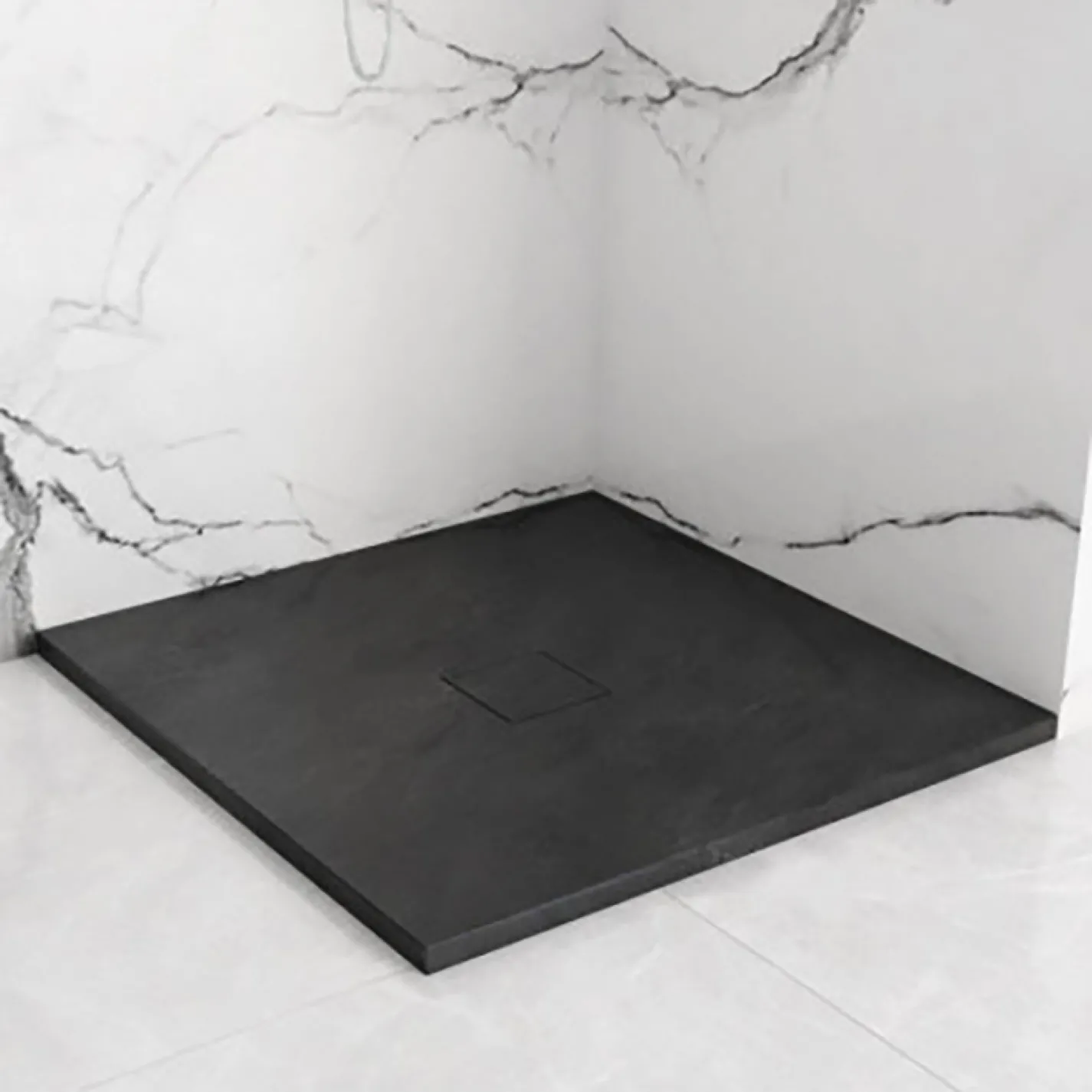 Душовий піддон Rea 90x90х3 см, квадратний, чорний - Фото 3