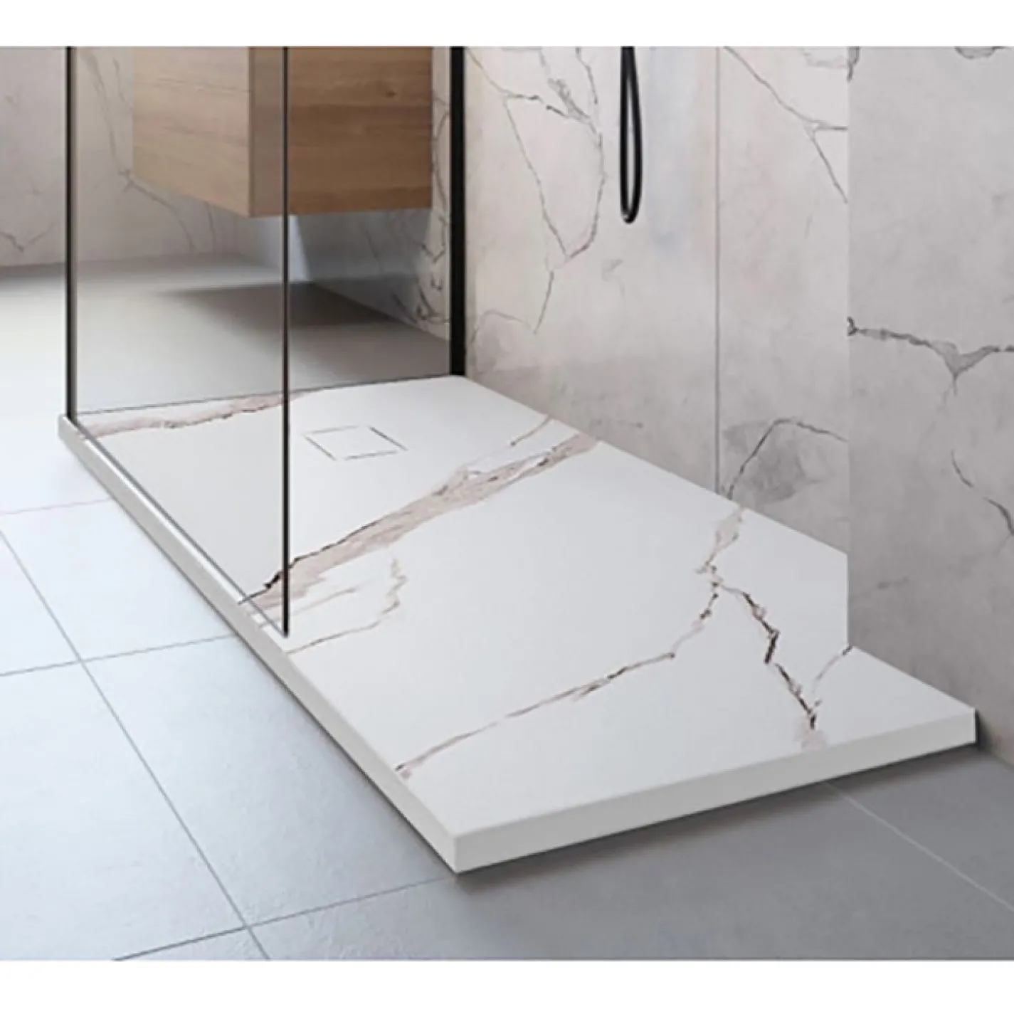Душевой поддон Rea Bazalt Carrara 90x120, белый (REA-K7001) - Фото 2