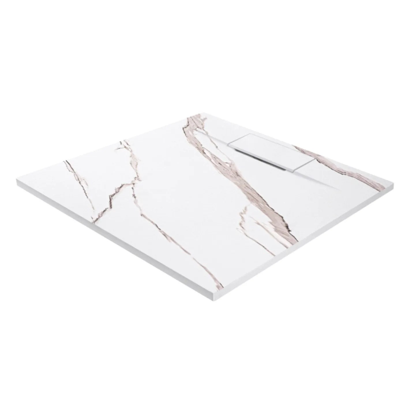 Душовий піддон Rea Bazalt Carrara 90x90, білий (REA-K7002) - Фото 1