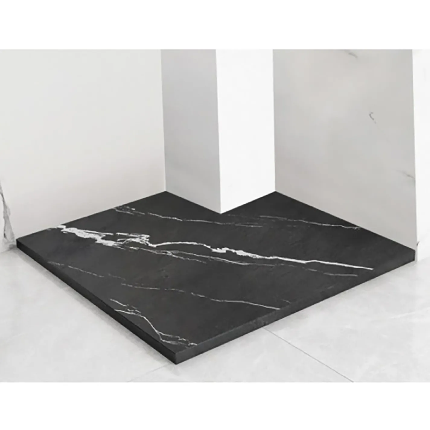 Душевой поддон Rea Bazalt Carrara 90x90, черный (REA-K7003) - Фото 3