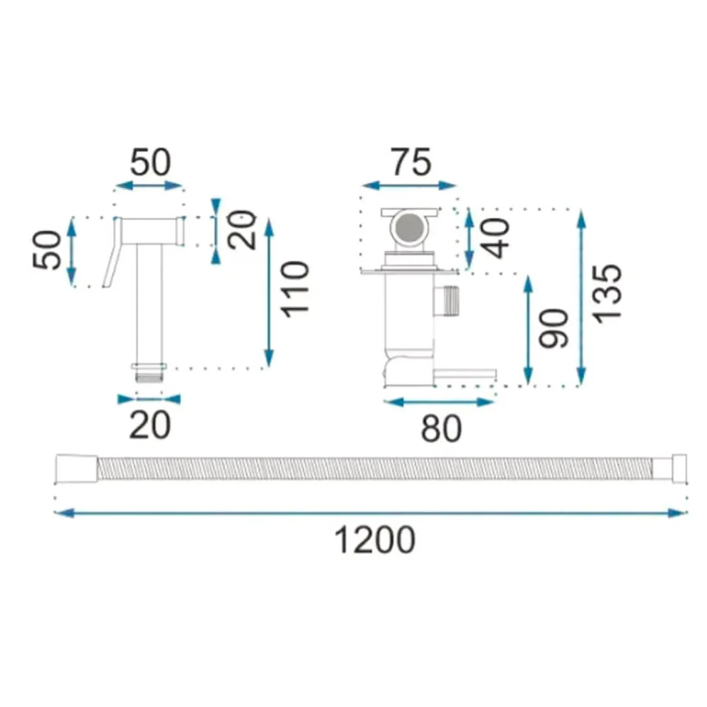 Гигиенический душ Rea Loop, золото Brush (REA-B6311) - Фото 3