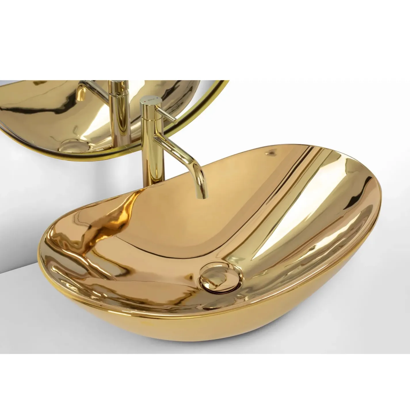 Раковина накладная Rea Royal золото - Фото 1