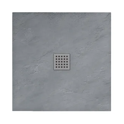 Душевой поддон Rea ROCK 90x90x3,5 квадратный, серый