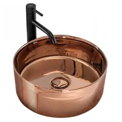 Раковина накладная Rea Ida Rose Gold розовое золото (REA-U7401)