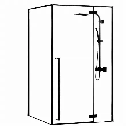 Душова кабіна кутова Rea Rapid Fold 80x100 чорний (KPL-6418-6423)