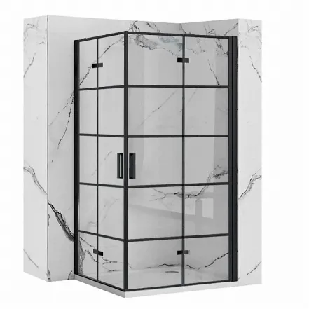 Душова кабіна кутова Rea Molier Double 80x80 чорний (KPL-8537-8537)