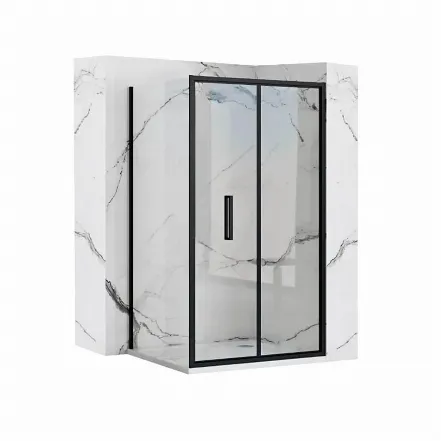 Душова кабіна кутова Rea Rapid Fold 90x80 чорний (KPL-6419-6421)