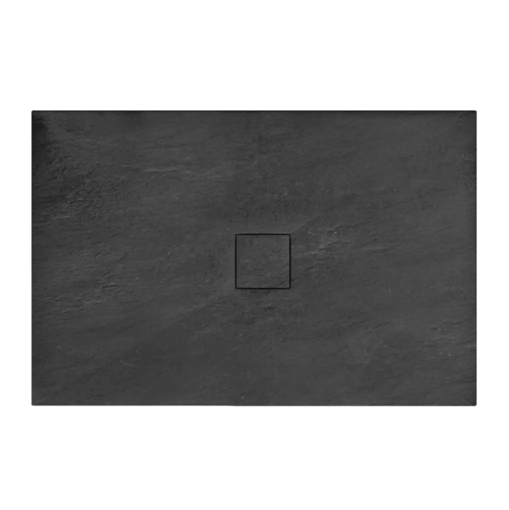 Душовий піддон Rea 90x120х3 см, прямокутний, чорний- Фото 1