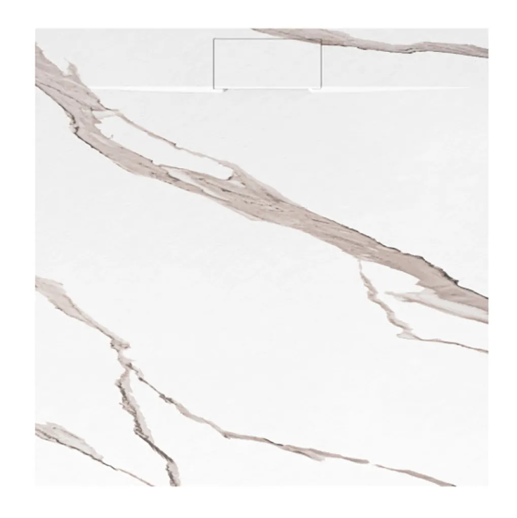 Душовий піддон Rea Bazalt Carrara 90x90, білий (REA-K7002)- Фото 1