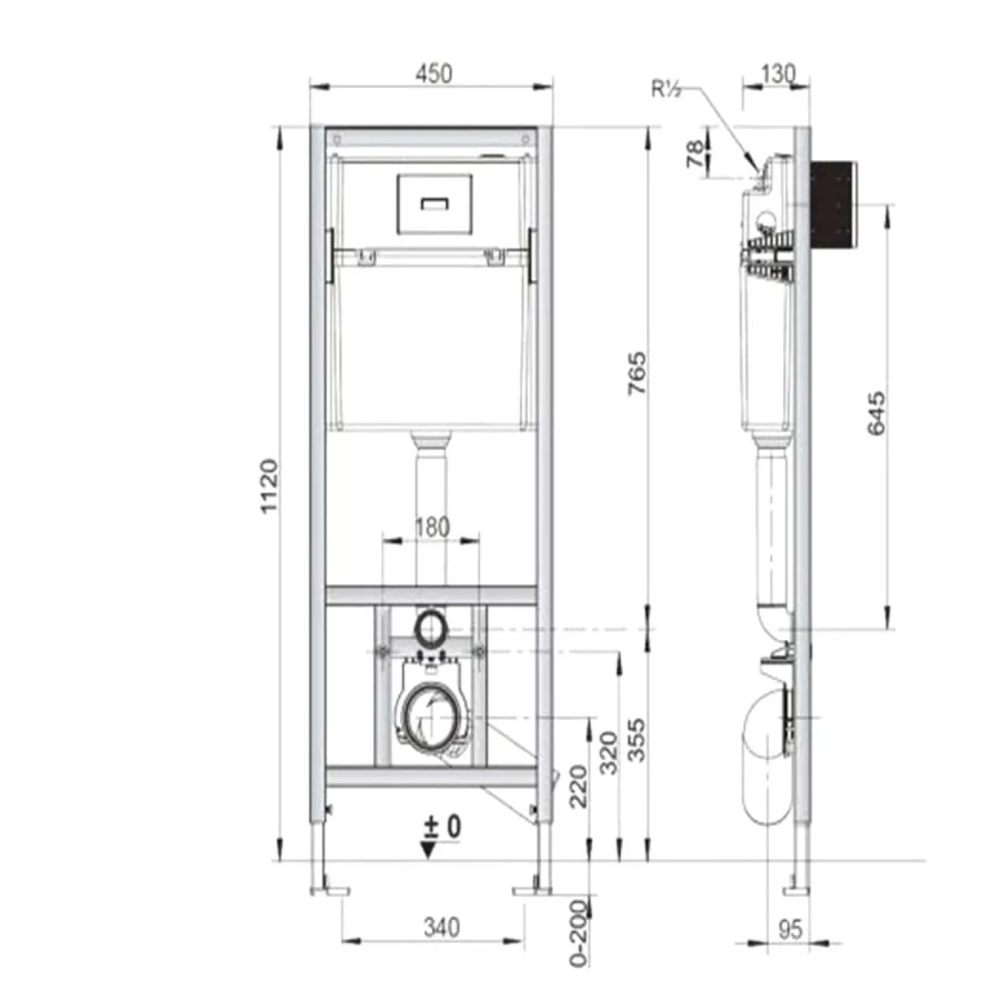 Инсталляция Roca Duplo Nova WC c  белой кнопкой, унитазом Alegra Rimless и крышкой - Фото 2