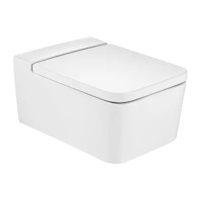 Унитаз подвесной с крышкой Roca Inspira Square Rimless белый (A346537000_A80153200B)