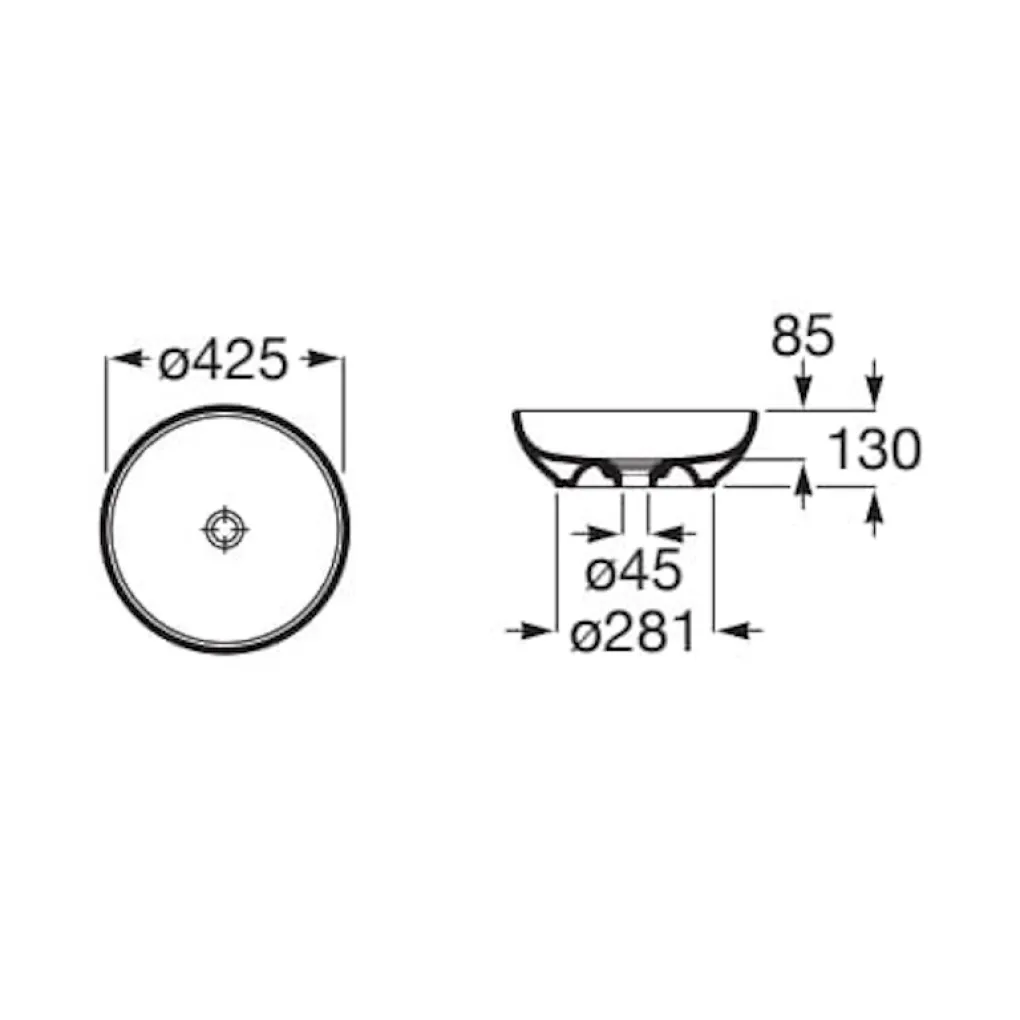 Раковина накладная Roca Bol 425x425x130 мм черный (A32787M080)- Фото 4