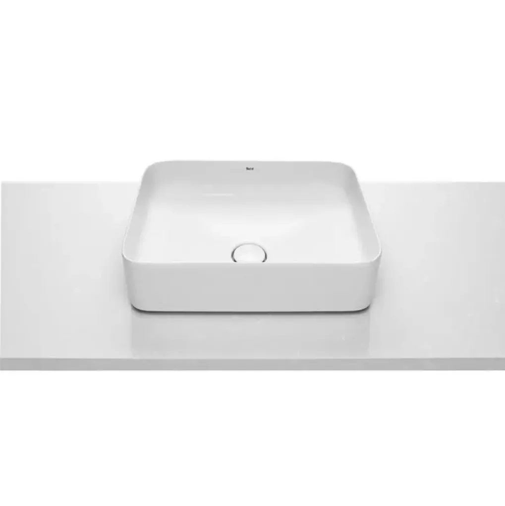 Раковина накладна Roca Inspira Square 500x370 білий з декоративною кришкою- Фото 2