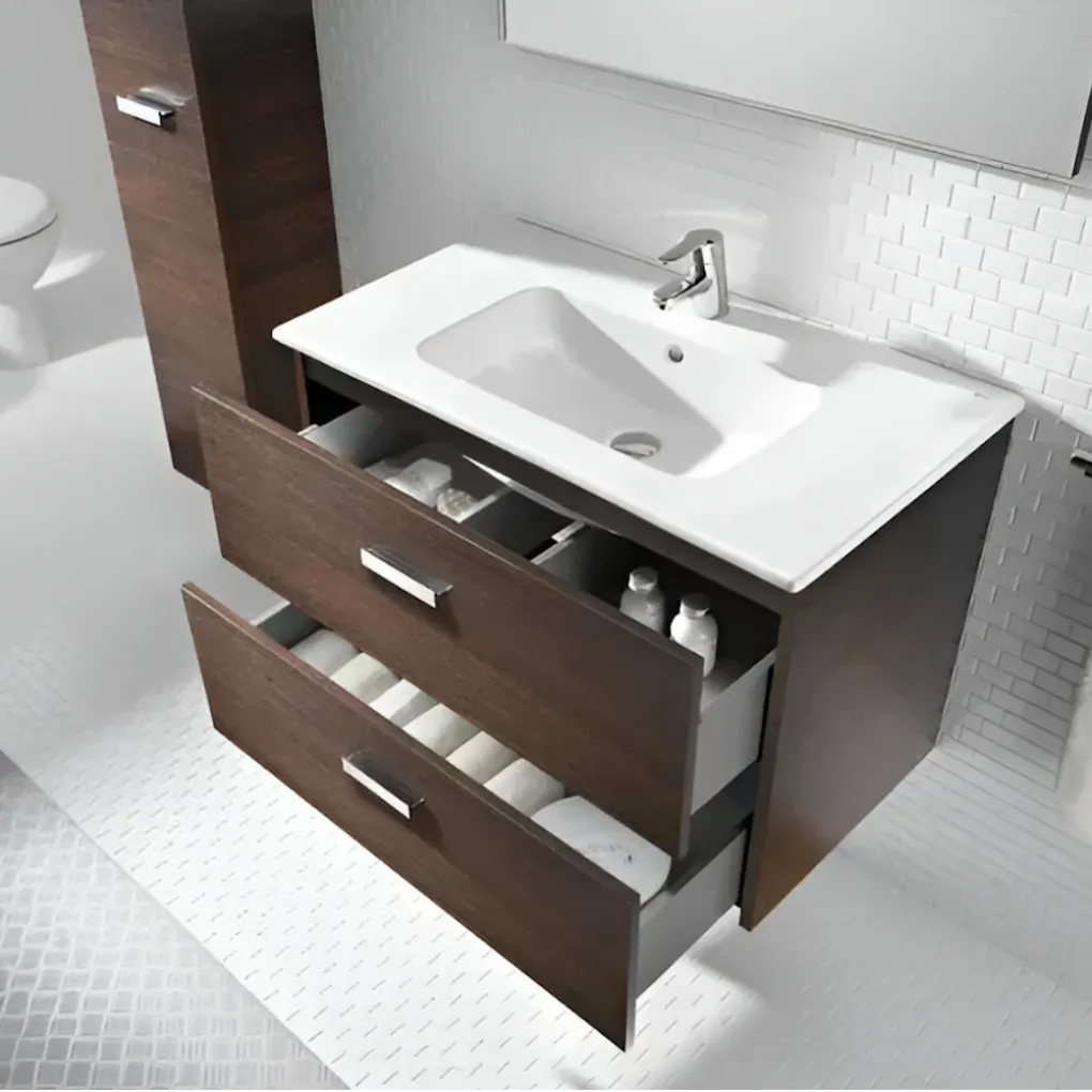 Тумба підвісна Roca Victoria Basic 60.5 см із умивальником кедр (A855854423)- Фото 2