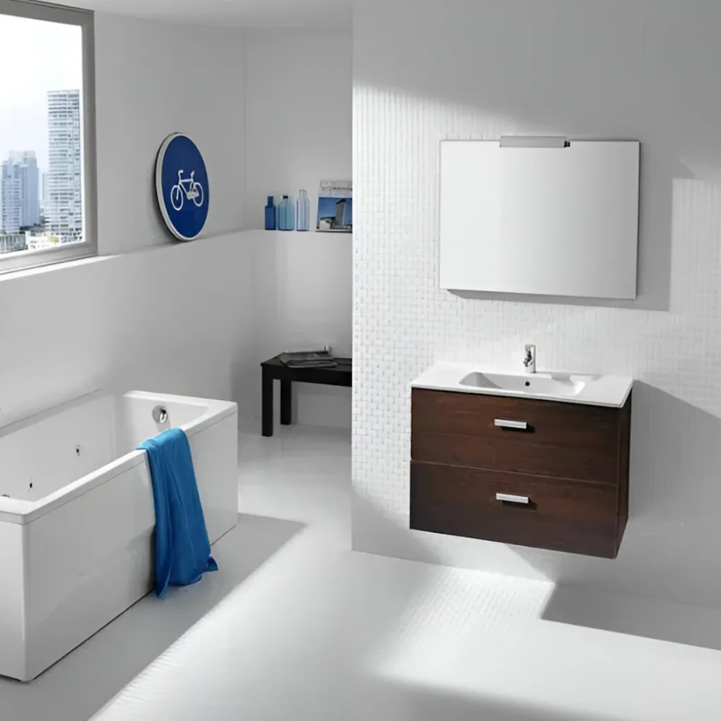 Тумба підвісна Roca Victoria Basic 60.5 см із умивальником кедр (A855854423)- Фото 3