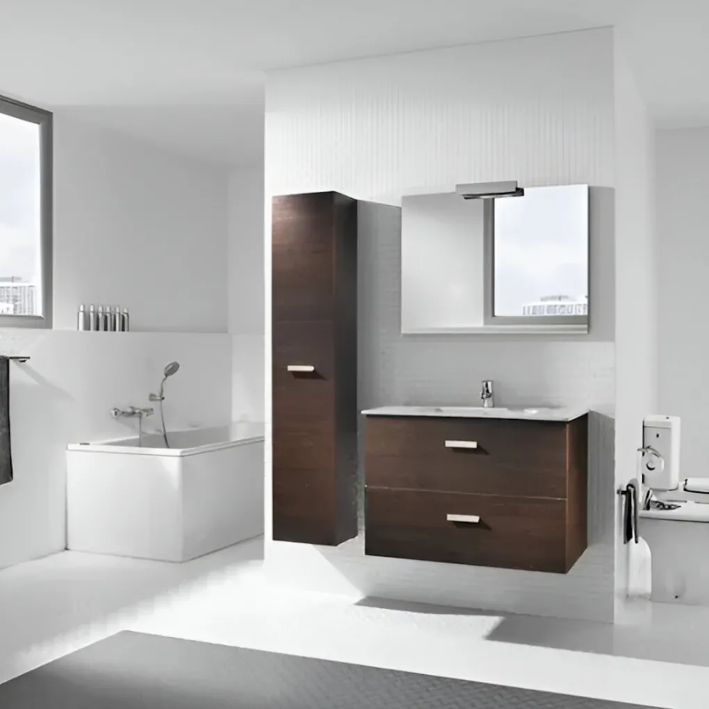 Тумба підвісна Roca Victoria Basic 60.5 см із умивальником кедр (A855854423)- Фото 4