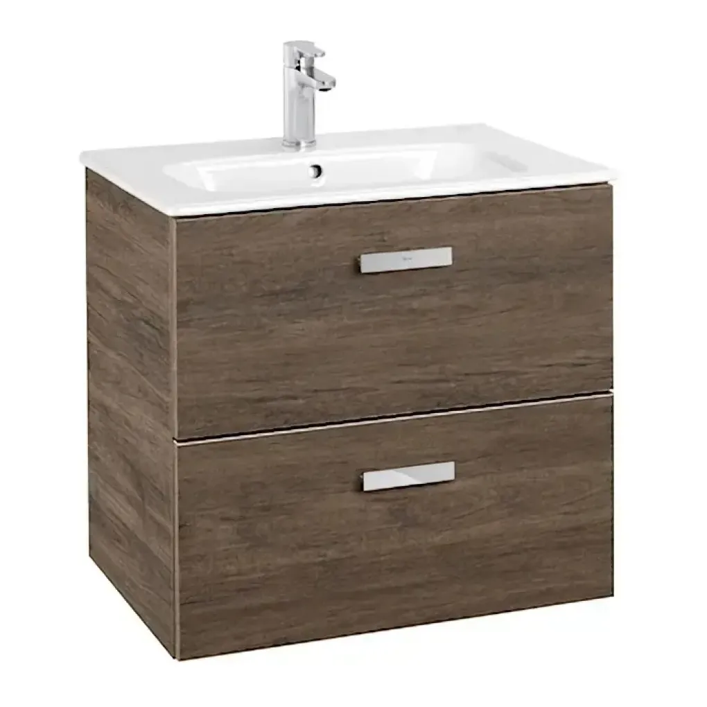Тумба підвісна Roca Victoria Basic 60.5 см із умивальником кедр (A855854423)- Фото 1