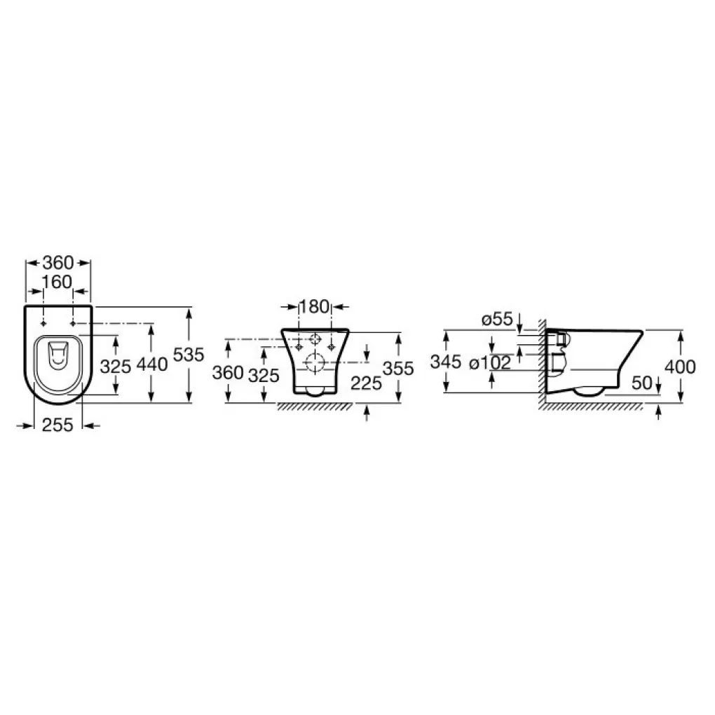 Унітаз підвісний Roca Nexo Rimless без сидіння (A34664L000)- Фото 4