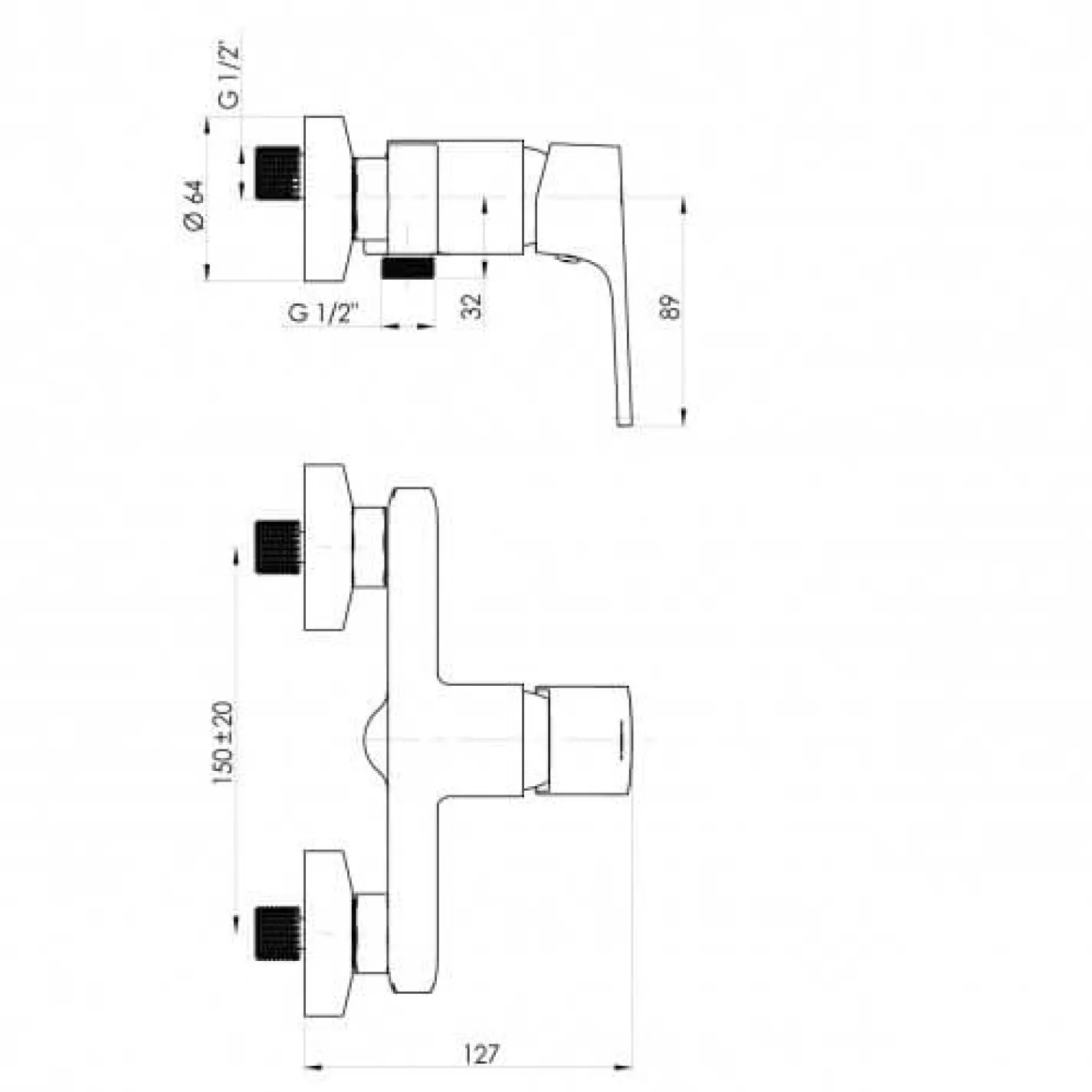 Смеситель для душа Rubineta Modena 12/В (MD20В08) - Фото 1