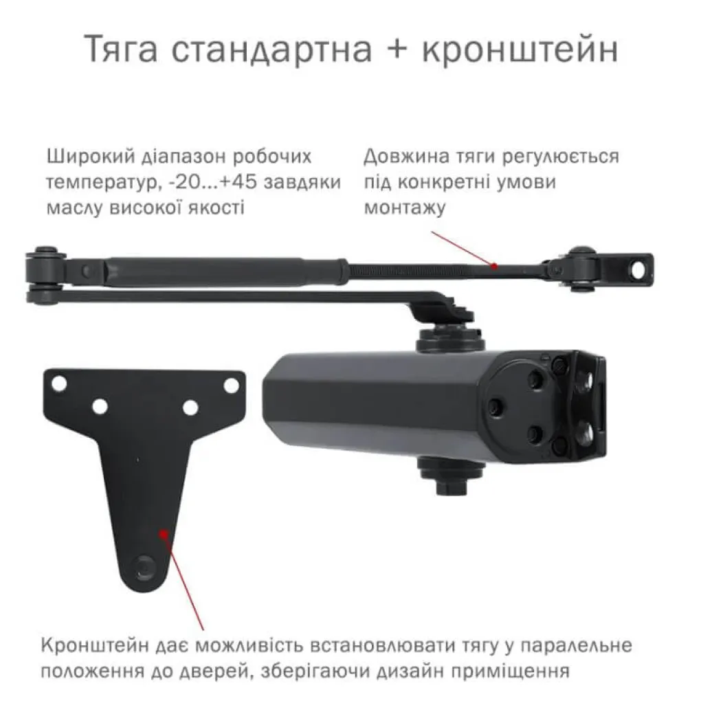 Доводчик накладний Ryobi D-2055V 1250 мм Black- Фото 2