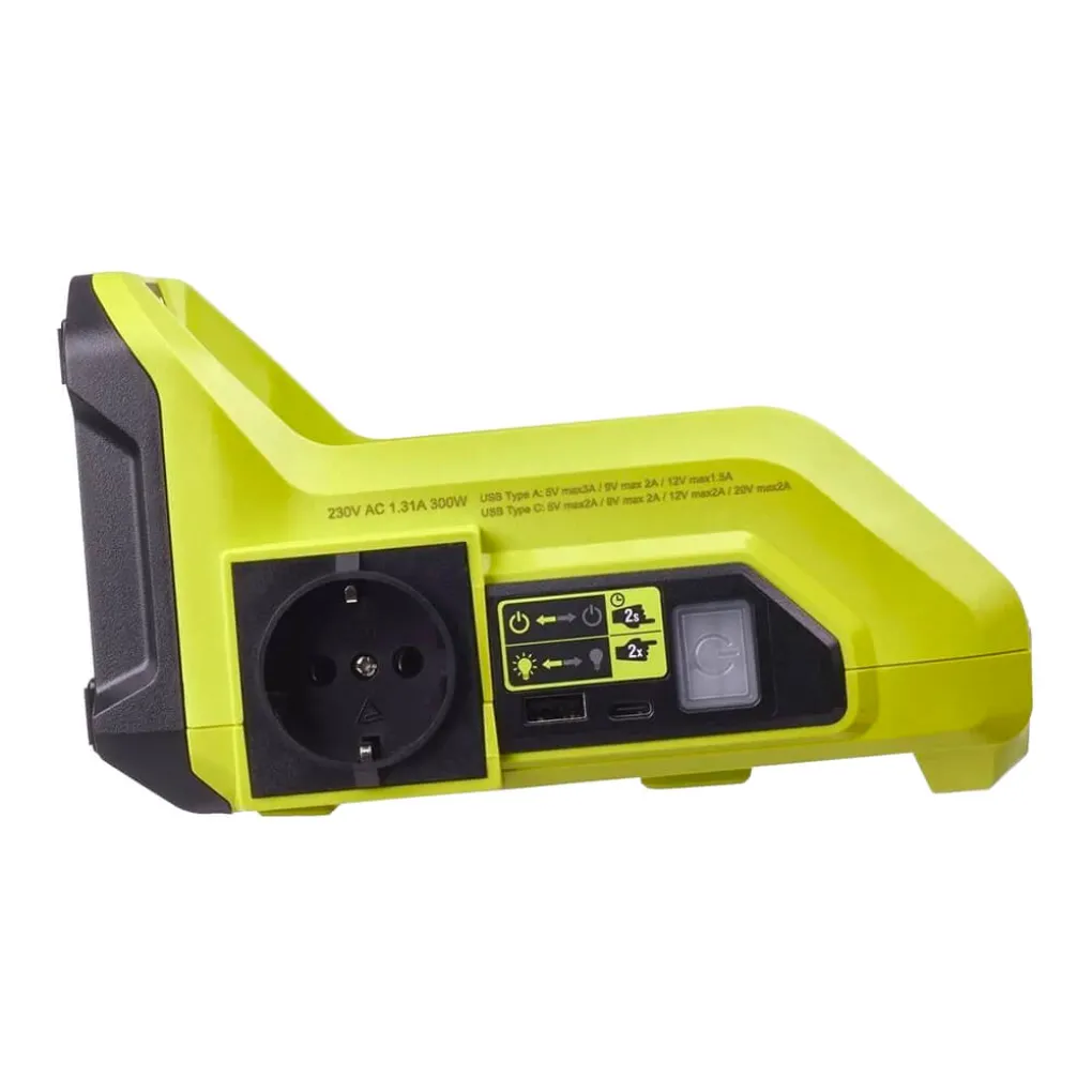 Инвертор напряжения аккумуляторный Ryobi RY36BI300A-0, 36В MAX POWER, 220В, 300Вт, без АКБ- Фото 2