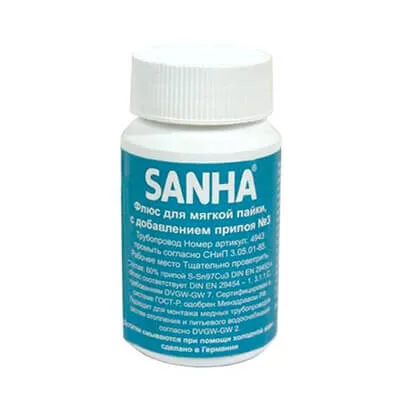 Флюс для м'якого припою Sanha Cu-Roplus в банку 70гр