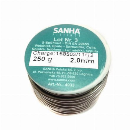 Припій м'який Sanha S-Sn97Cu3 250г (2 мм)