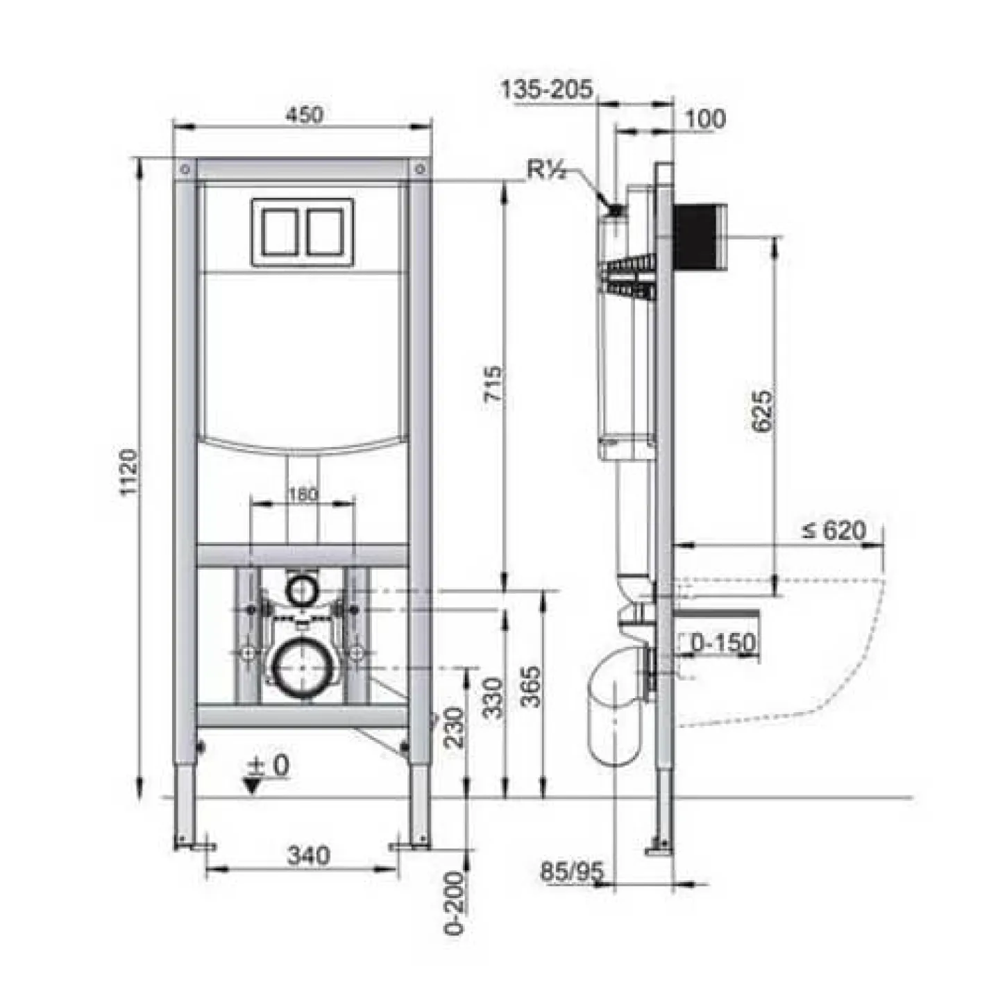 Инсталляция для унитаза Sanit Ineo Plus 450 (90.733.00.S004) - Фото 1