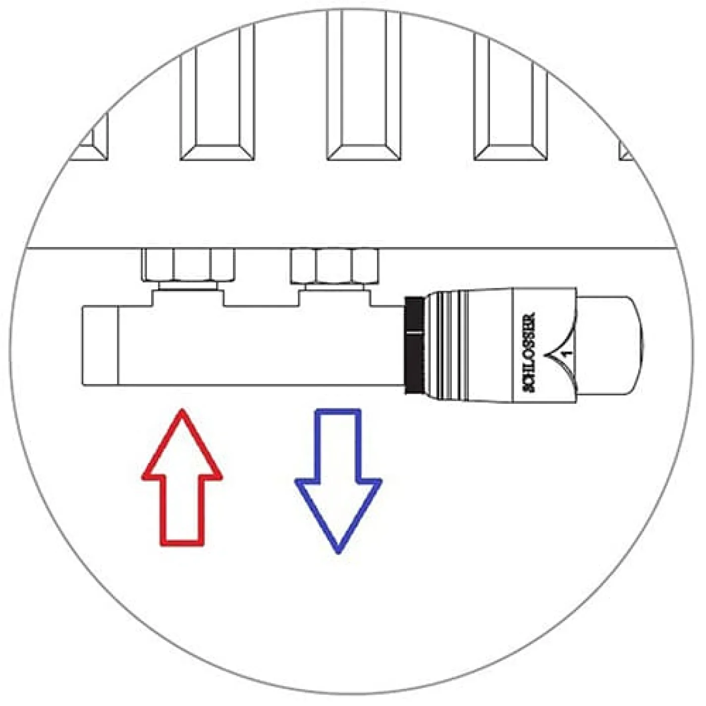 Комплект термостатический Schlosser Duo-Plex 3/4 угловой правый (602100055.RAL70161) Антрацит - Фото 2